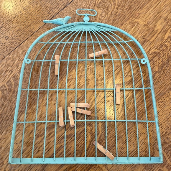 Vintage Green Bird Cage Wall Decor - Picture 5 of 6